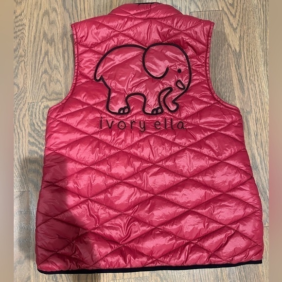 Ivory ella vest red size small S romantic utility windbreaker - Picture 7 of 9